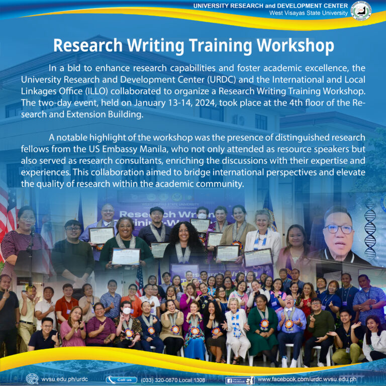 January 13-14 Research Writing Training Workshop